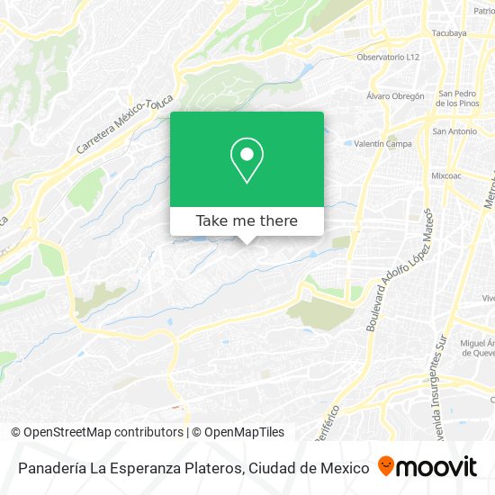 Panadería La Esperanza Plateros map