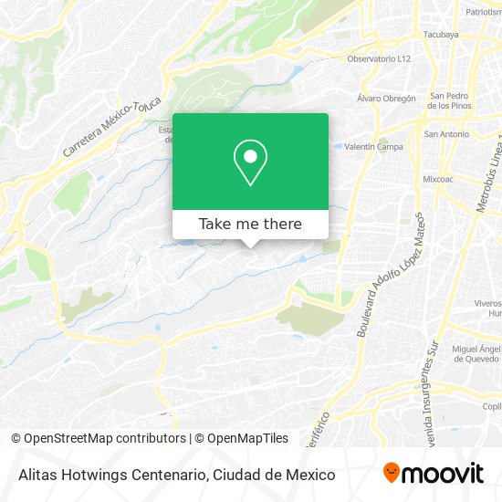 Alitas Hotwings Centenario map