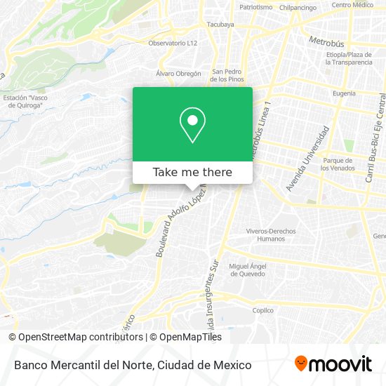 Mapa de Banco Mercantil del Norte