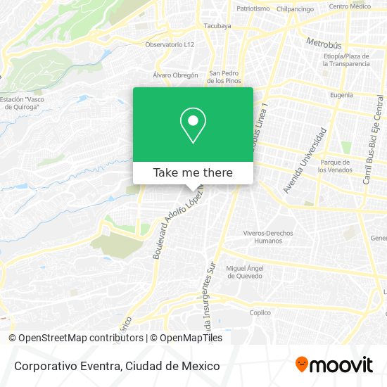 Corporativo Eventra map