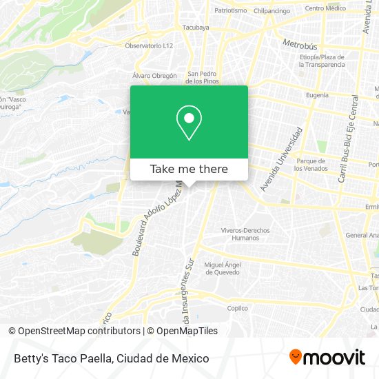 Betty's Taco Paella map