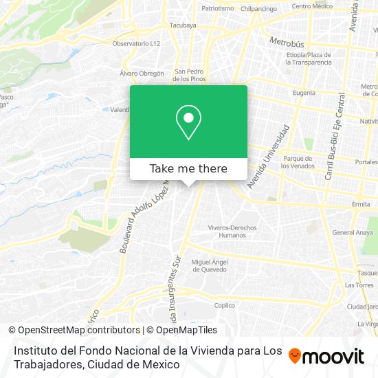 Instituto del Fondo Nacional de la Vivienda para Los Trabajadores map