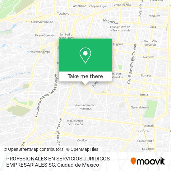 PROFESIONALES EN SERVICIOS JURIDICOS EMPRESARIALES SC map