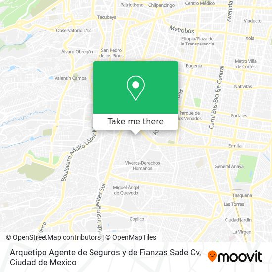 Arquetipo Agente de Seguros y de Fianzas Sade Cv map