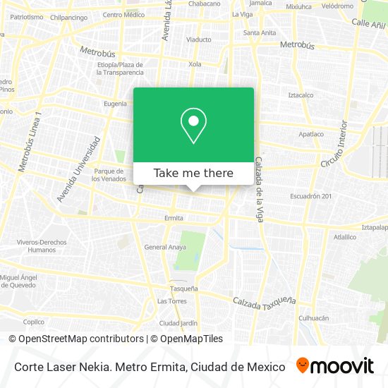 Corte Laser Nekia. Metro Ermita map