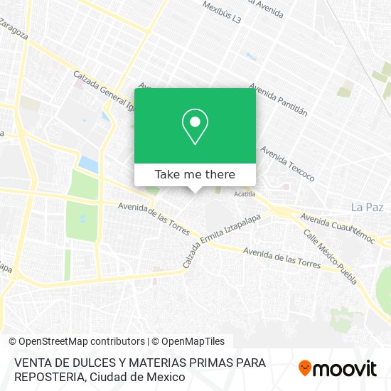 Mapa de VENTA DE DULCES Y MATERIAS PRIMAS PARA REPOSTERIA