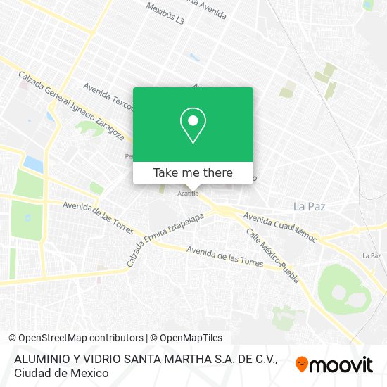 ALUMINIO Y VIDRIO SANTA MARTHA S.A. DE C.V. map