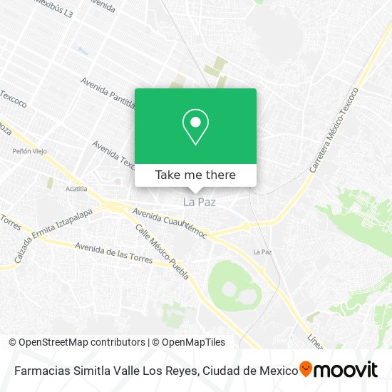 Farmacias Simitla Valle Los Reyes map