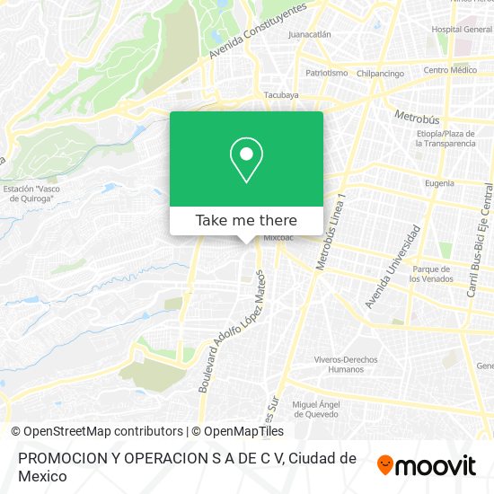 Mapa de PROMOCION Y OPERACION S A DE C V