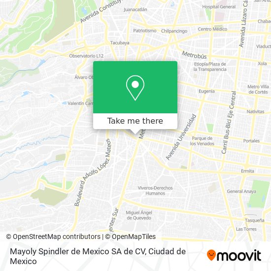 Mapa de Mayoly Spindler de Mexico SA de CV