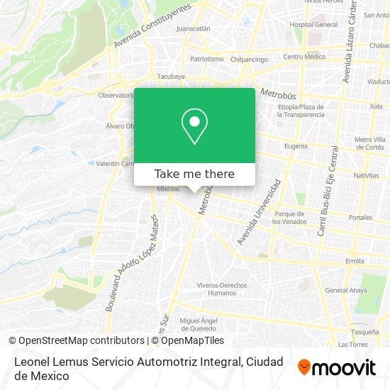 Mapa de Leonel Lemus Servicio Automotriz Integral