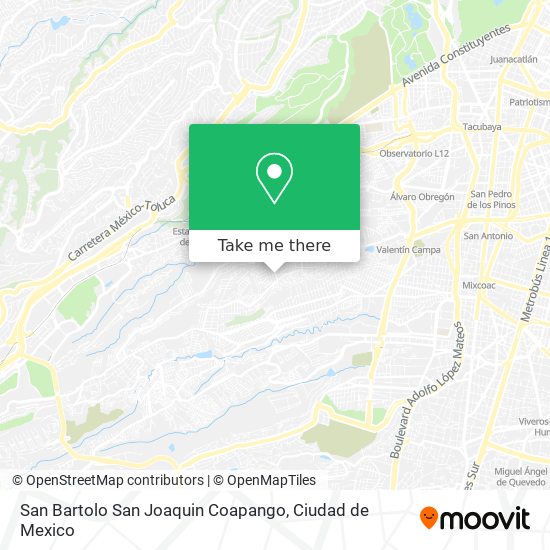 Mapa de San Bartolo San Joaquin Coapango