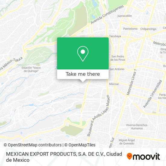 Mapa de MEXICAN EXPORT PRODUCTS, S.A. DE C.V.