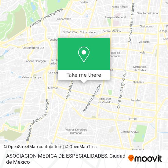 ASOCIACION MEDICA DE ESPECIALIDADES map