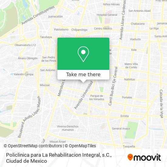 Mapa de Policlinica para La Rehabilitacion Integral, s.C.