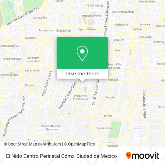 El Nido Centro Perinatal Cdmx map