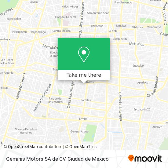 Geminis Motors SA de CV map