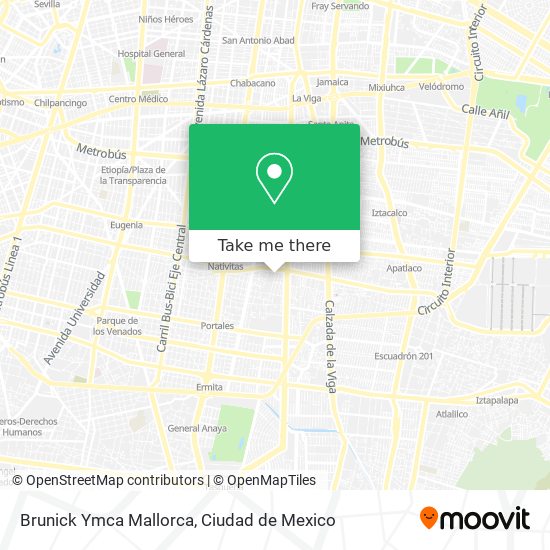 How to get to Brunick Ymca Mallorca in Cuauhtémoc by Bus or Metro?