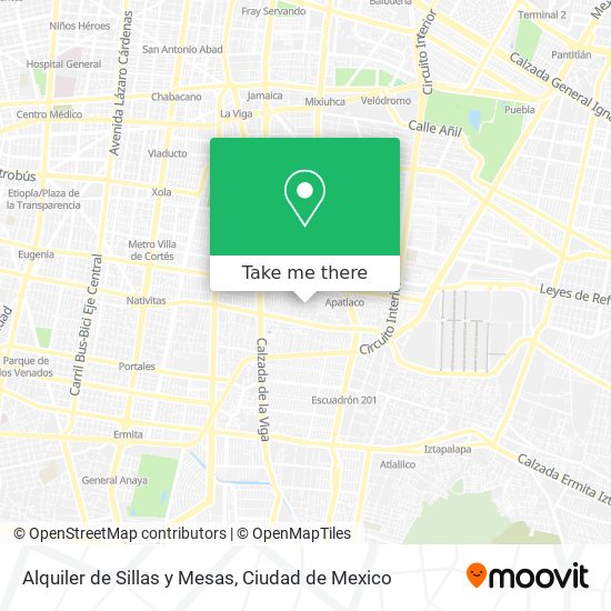 Mapa de Alquiler de Sillas y Mesas