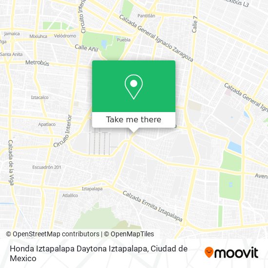 Honda Iztapalapa Daytona Iztapalapa map