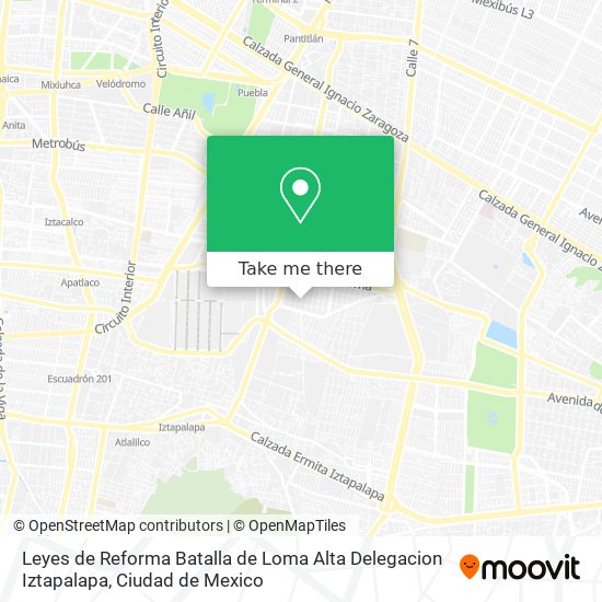 Mapa de Leyes de Reforma Batalla de Loma Alta Delegacion Iztapalapa