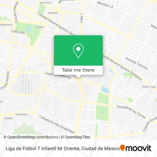 Mapa de Liga de Fútbol 7 Infantil Nt Oriente