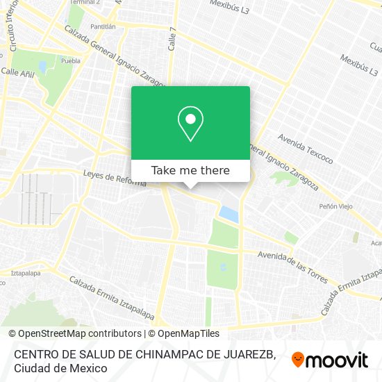 CENTRO DE SALUD DE CHINAMPAC DE JUAREZB map