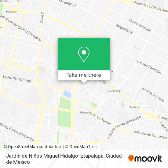 Mapa de Jardín de Niños Miguel Hidalgo Iztapalapa