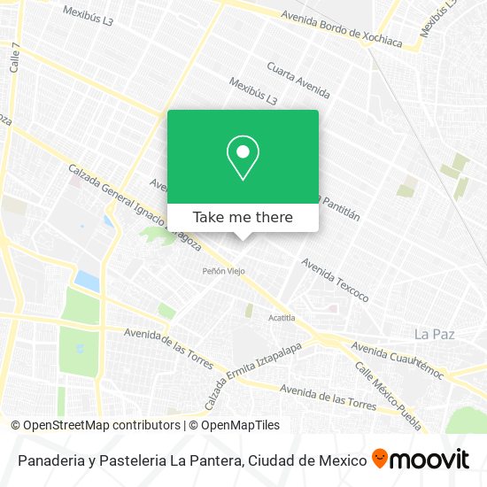 Mapa de Panaderia y Pasteleria La Pantera
