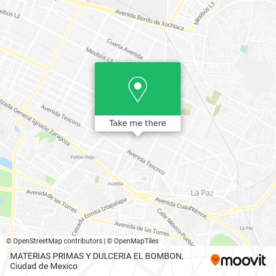 Mapa de MATERIAS PRIMAS Y DULCERIA EL BOMBON
