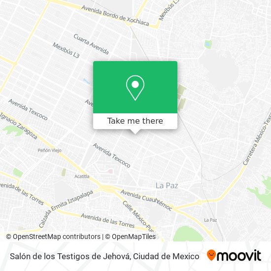 Mapa de Salón de los Testigos de Jehová