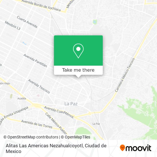 Mapa de Alitas Las Americas Nezahualcoyotl