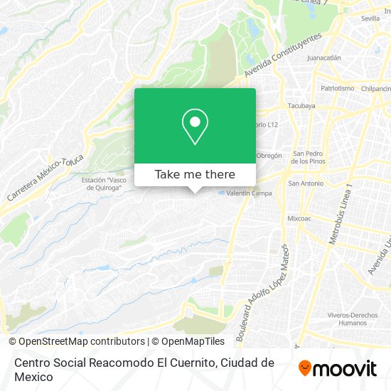 Centro Social Reacomodo El Cuernito map