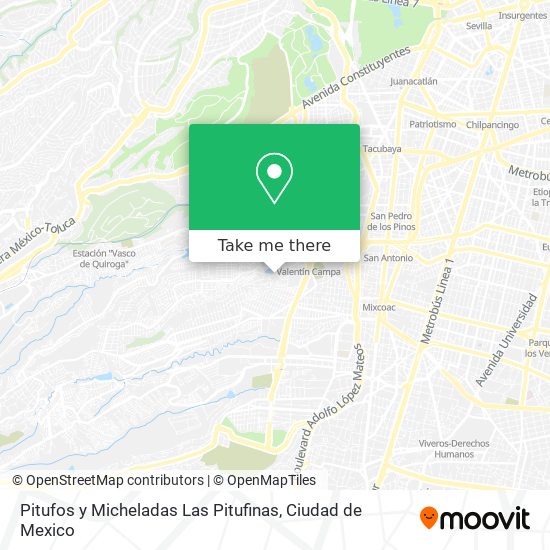 Pitufos y Micheladas Las Pitufinas map