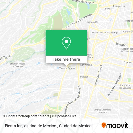 Fiesta Inn, ciudad de Mexico. map