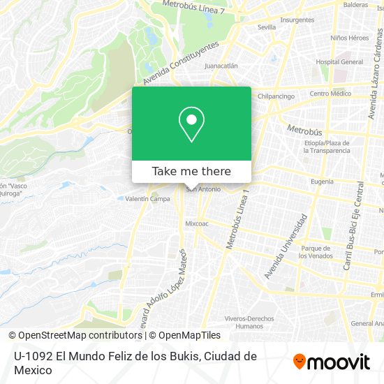 U-1092 El Mundo Feliz de los Bukis map