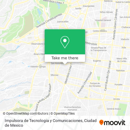 Mapa de Impulsora de Tecnologia y Comunicaciones