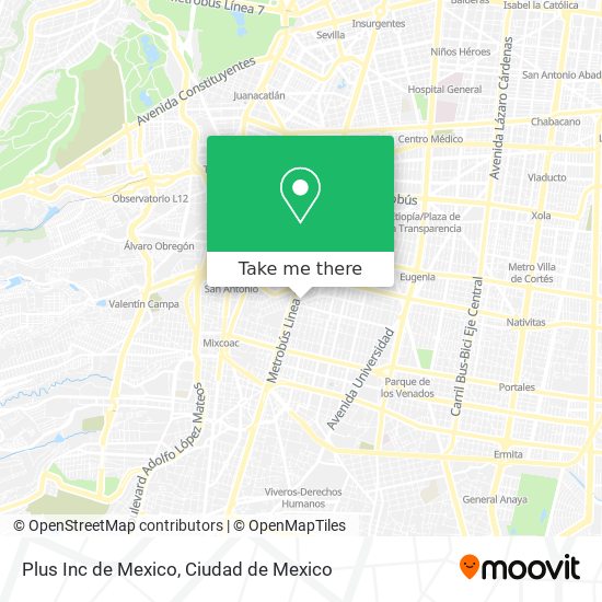 Mapa de Plus Inc de Mexico