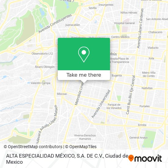 ALTA ESPECIALIDAD MÉXICO, S.A. DE C.V. map