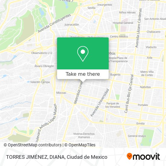 Mapa de TORRES JIMÉNEZ, DIANA