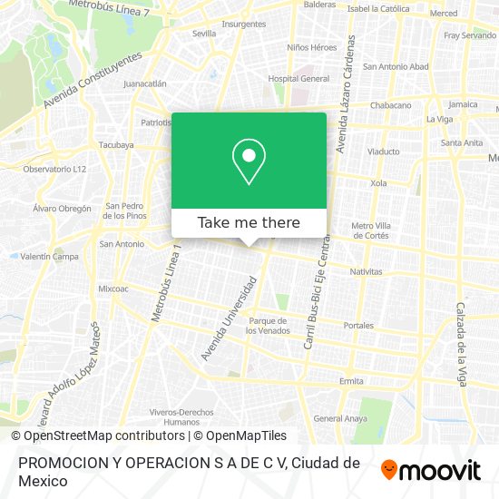 Mapa de PROMOCION Y OPERACION S A DE C V