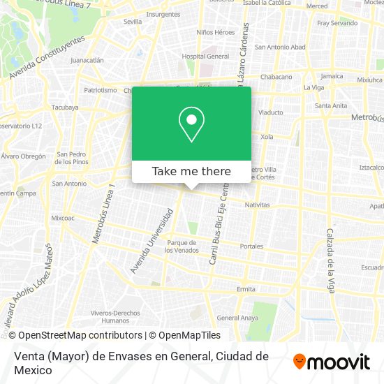 Mapa de Venta (Mayor) de Envases en General