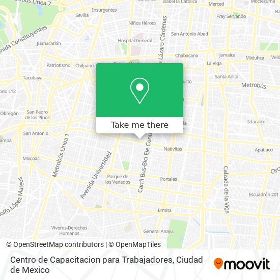 Mapa de Centro de Capacitacion para Trabajadores