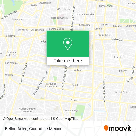 Bellas Artes map