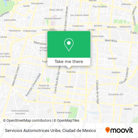 Mapa de Servicios Automotrices Uribe