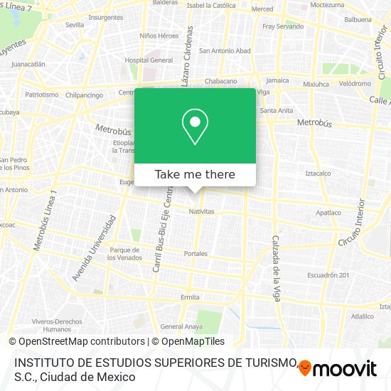 INSTITUTO DE ESTUDIOS SUPERIORES DE TURISMO, S.C. map