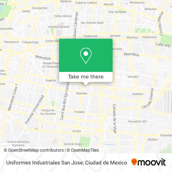 Uniformes Industriales San Jose map