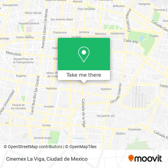 Mapa de Cinemex La Viga