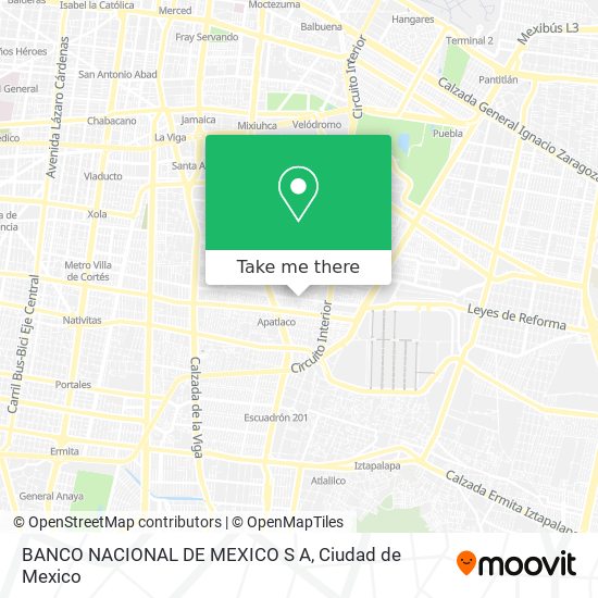 BANCO NACIONAL DE MEXICO S A map