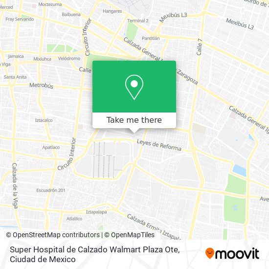 Super Hospital de Calzado Walmart Plaza Ote map